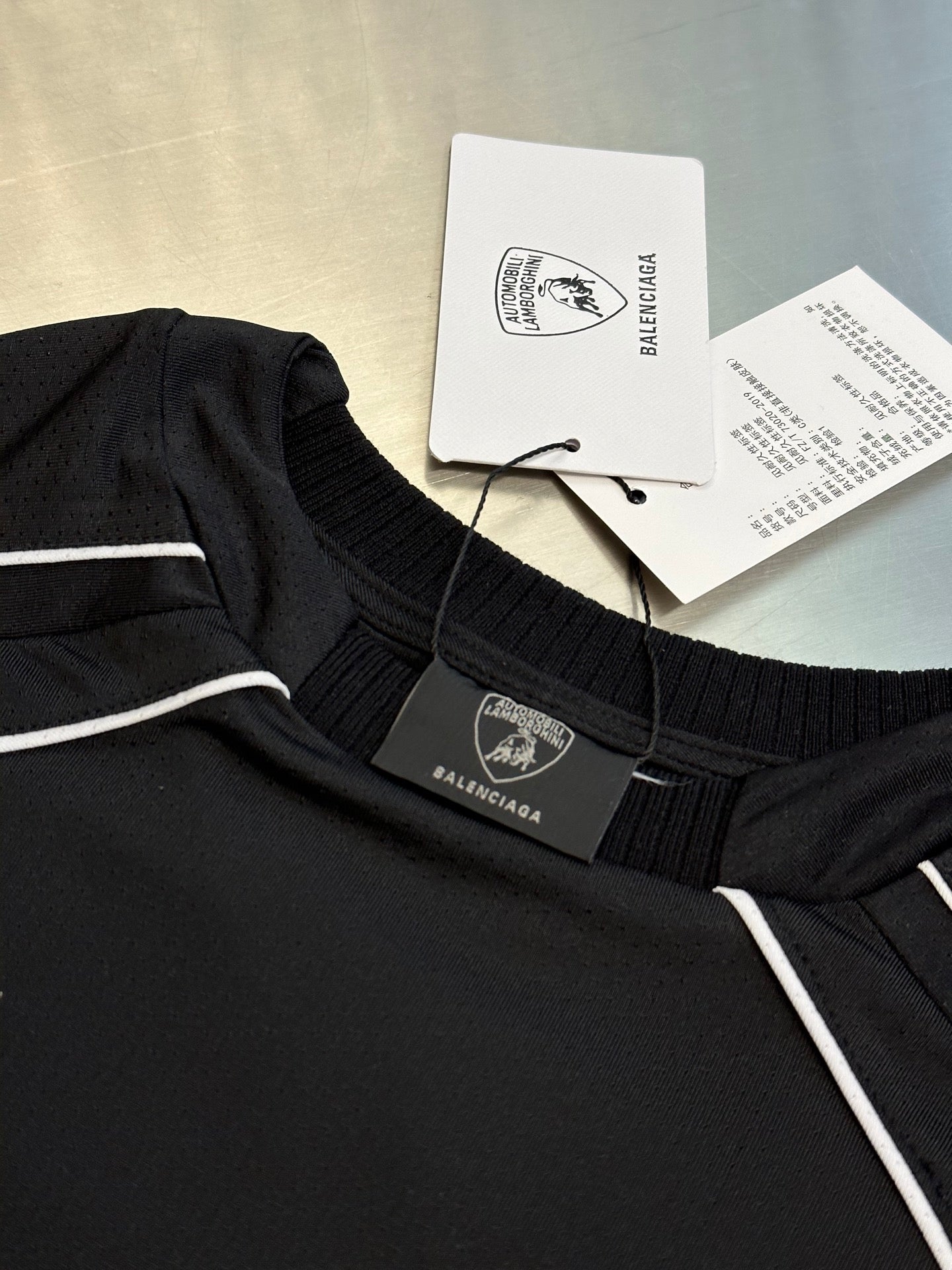 BALENCIAGA Automobili Lamborghini Men's Oversized Soccer T-Shirt "Black"