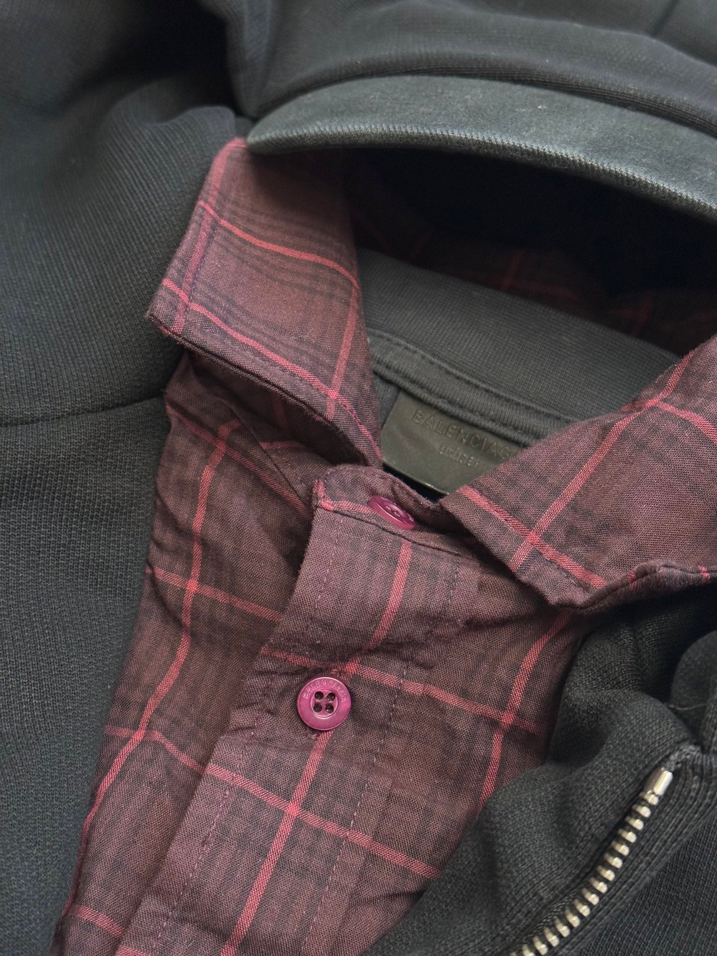 Balenciaga Layered Hoodie Black Men's