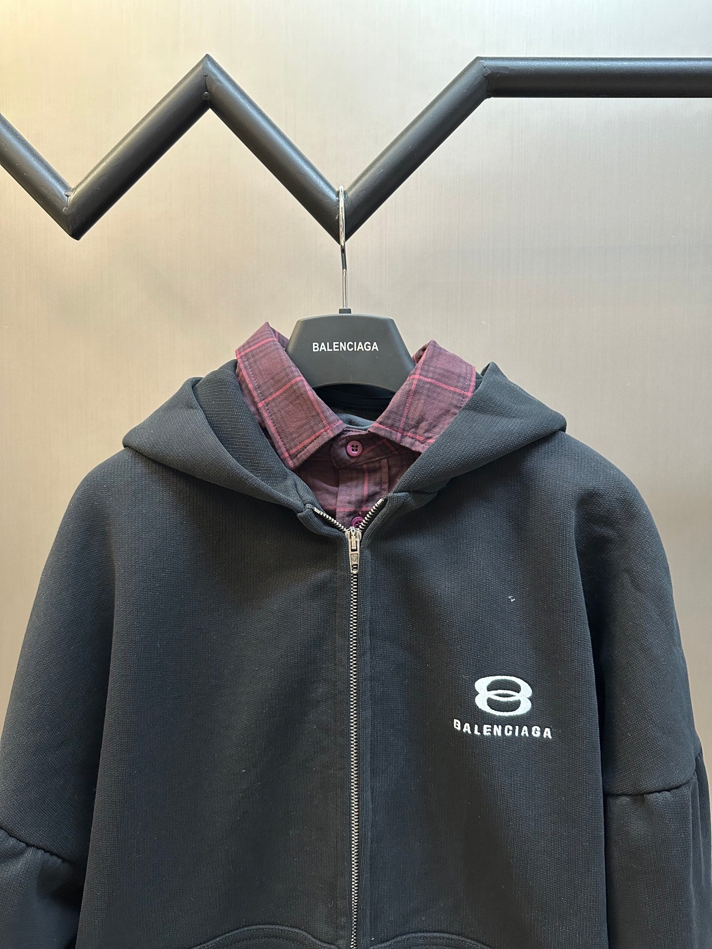Balenciaga Layered Hoodie Black Men's