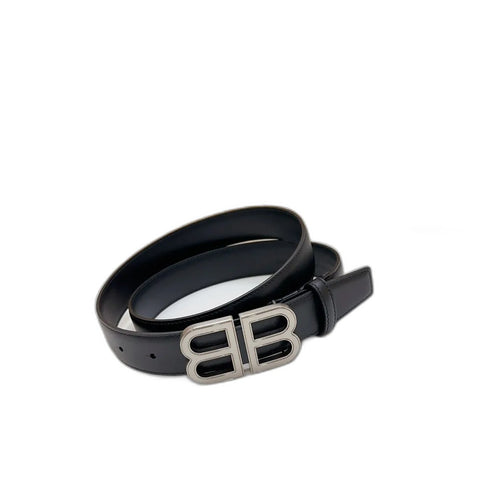 BALENCIAGA Men's Bb Hourglass Large Belt in Black-3cm