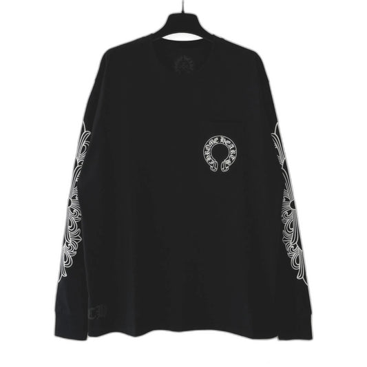 Chrome Hearts Black Horseshoe Long Sleeve Tee