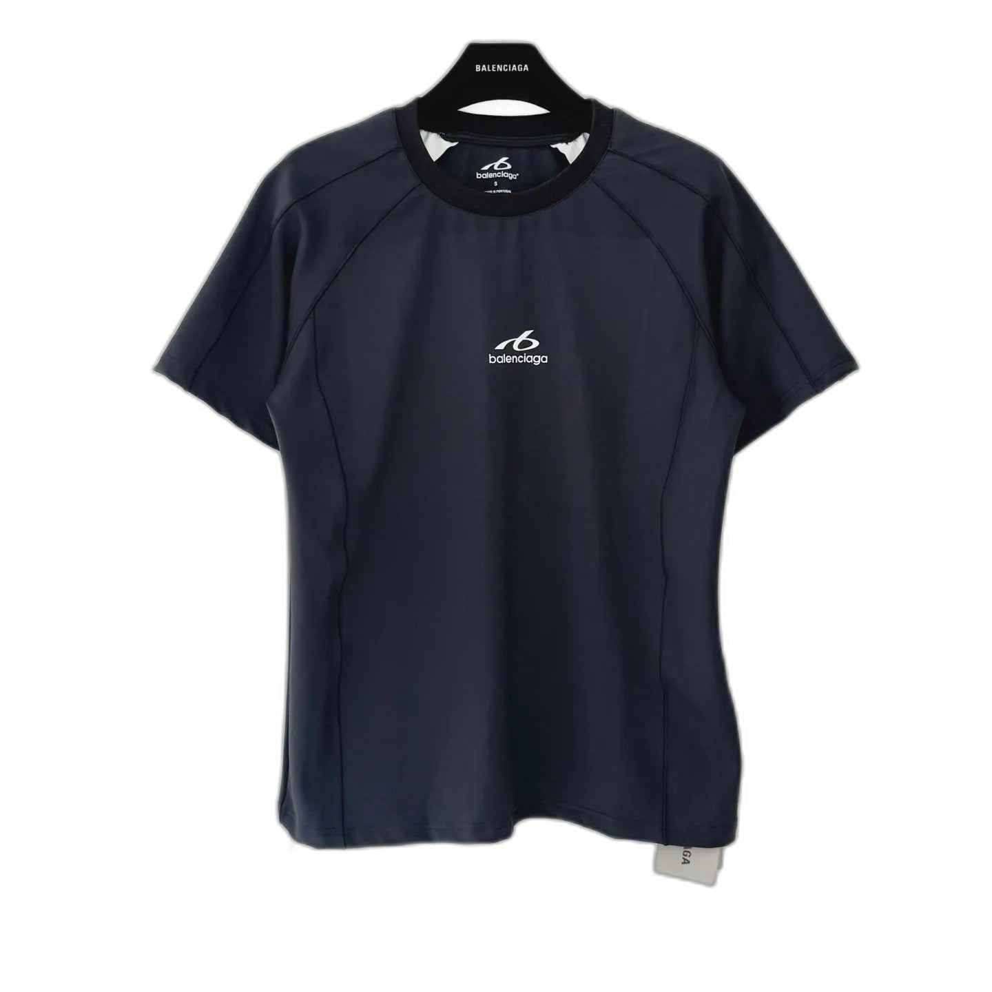 Balenciaga Men's Navy/White Techwear Long-Sleeve T-Shirt