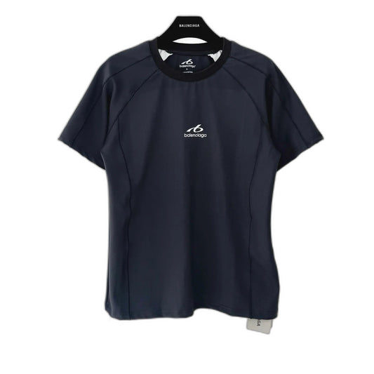 Balenciaga Men's Navy/White Techwear Long-Sleeve T-Shirt