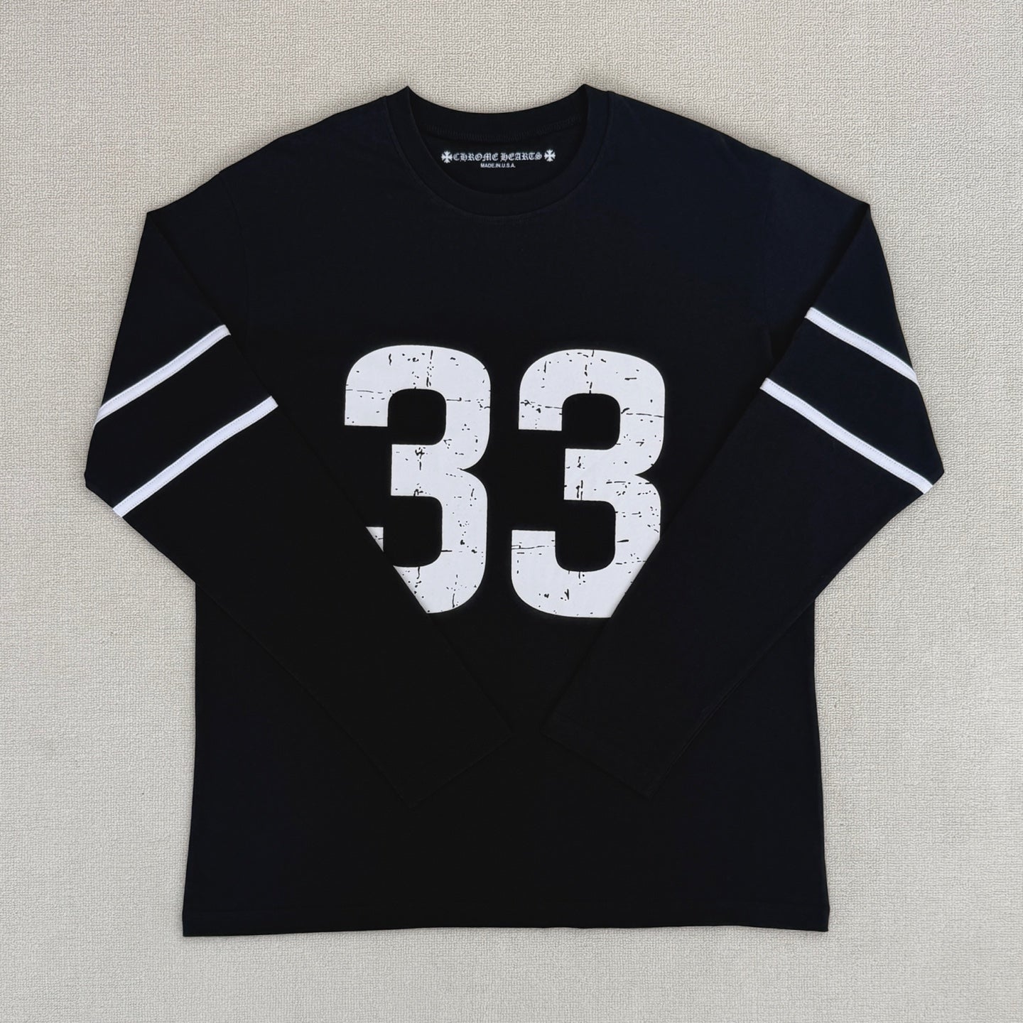 CHROME HEARTS horseshoe logo long-sleeved rugby style