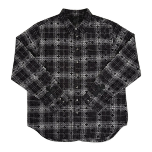 Chrome Heart Leather Logo Metal Check Shirt Jacket