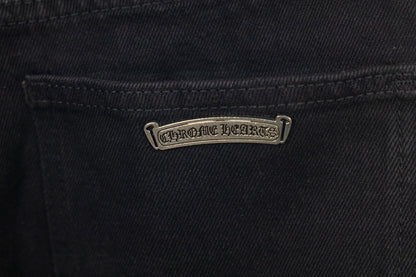 Chrome Hearts Green & Leopard Cross Patch Jeans
