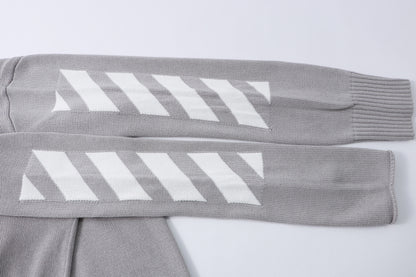 Off-WhiteSS21 Logo Pattern Round Neck Pullover Gray