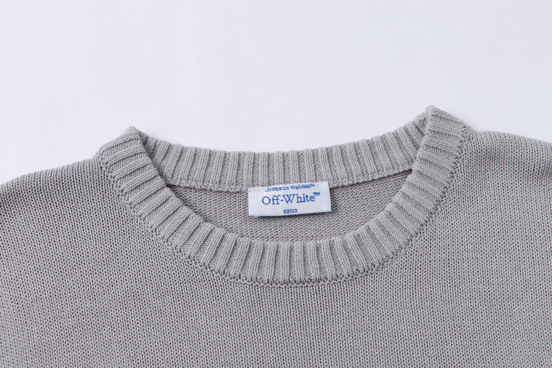 Off-WhiteSS21 Logo Pattern Round Neck Pullover Gray