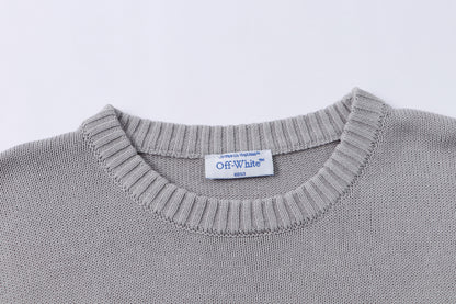 Off-WhiteSS21 Logo Pattern Round Neck Pullover Gray