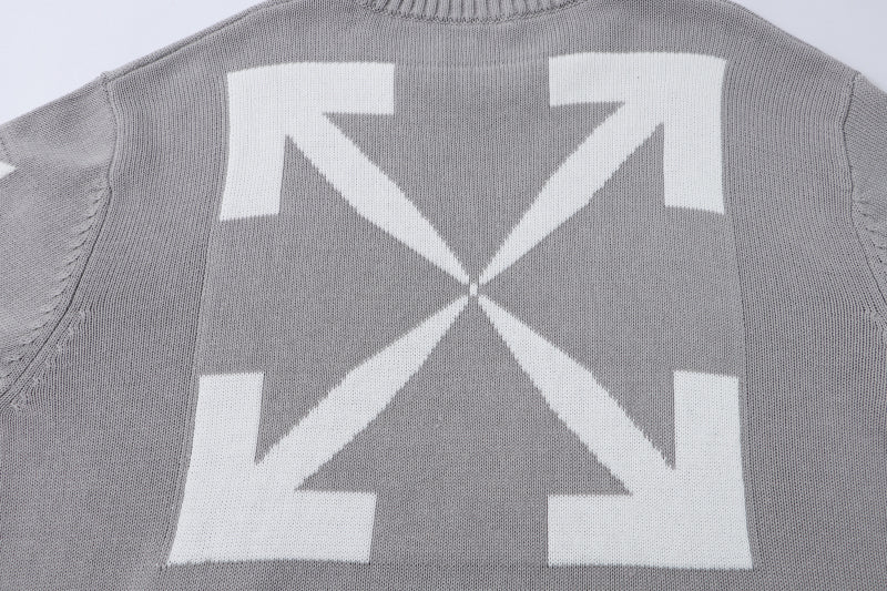 Off-WhiteSS21 Logo Pattern Round Neck Pullover Gray