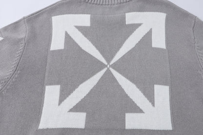 Off-WhiteSS21 Logo Pattern Round Neck Pullover Gray