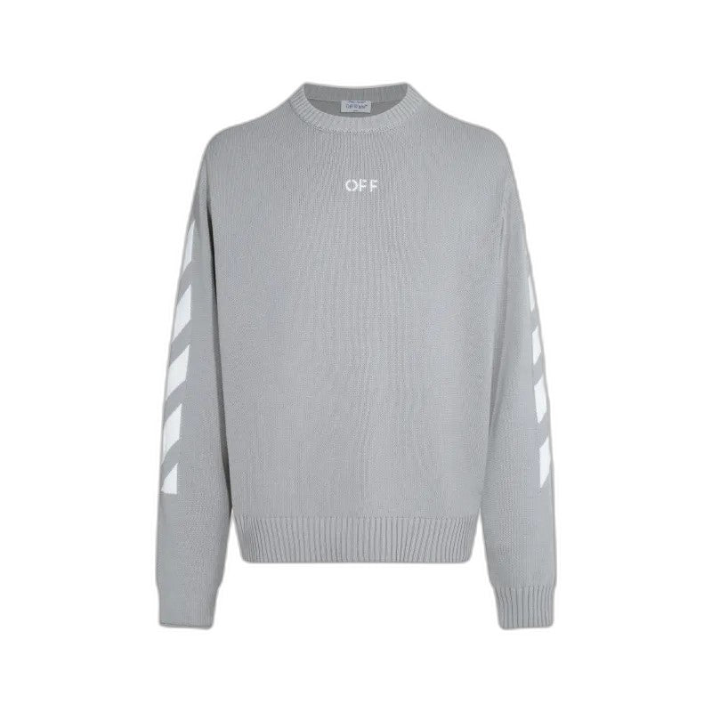 Off-WhiteSS21 Logo Pattern Round Neck Pullover Gray