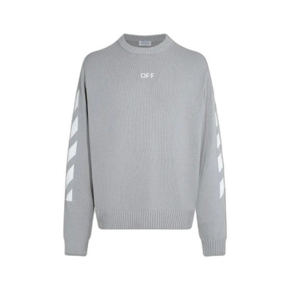 Off-WhiteSS21 Logo Pattern Round Neck Pullover Gray