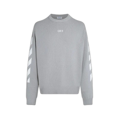 Off-WhiteSS21 Logo Pattern Round Neck Pullover Gray