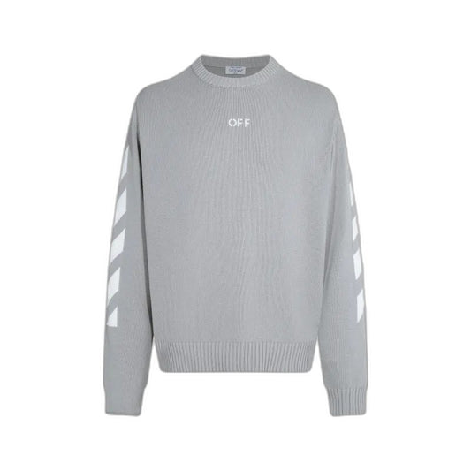 Off-WhiteSS21 Logo Pattern Round Neck Pullover Gray
