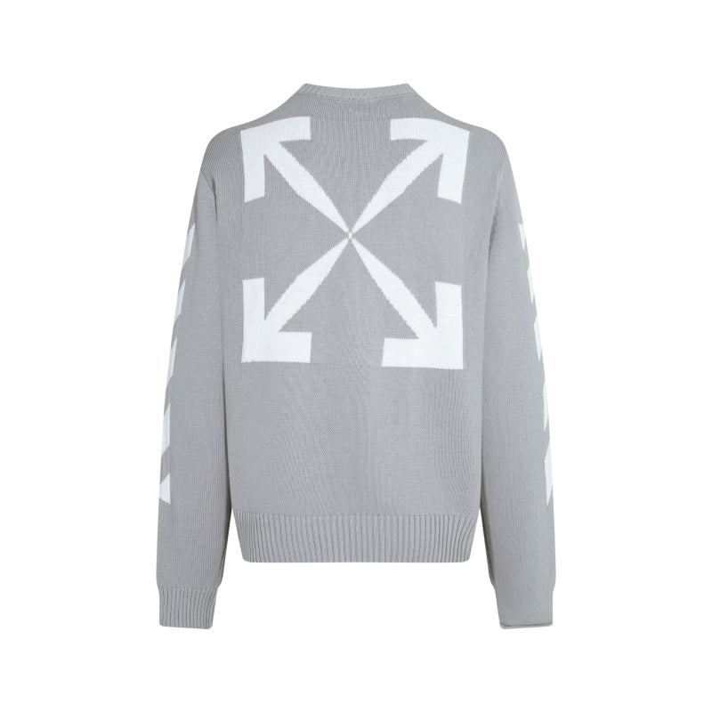 Off-WhiteSS21 Logo Pattern Round Neck Pullover Gray