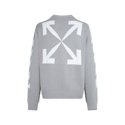 Off-WhiteSS21 Logo Pattern Round Neck Pullover Gray