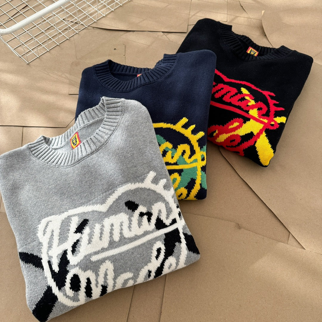 HUMAN MADE x KAWS Made Knit Sweater "Navy"