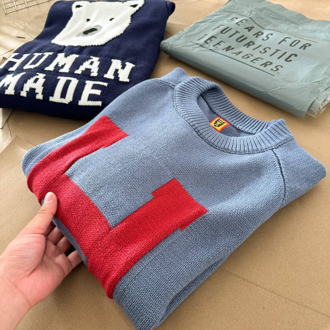 "HUMAN MADE" Men's Long Sleeve Knit