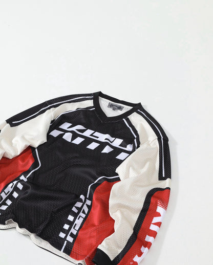 Kith Moto Mesh Long Sleeve Donovan Tee - Black