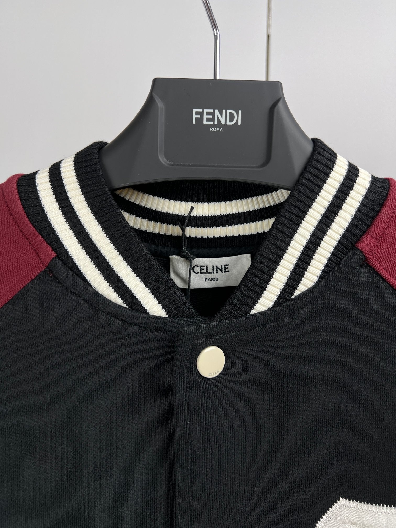 celine teddy jacket in cotton fleece