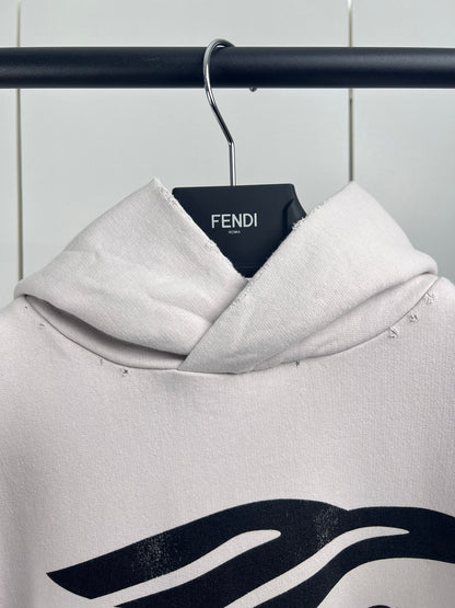 BALENCIAGA Men's 3B Liquified Hoodie Large Fit "Black/Gray"