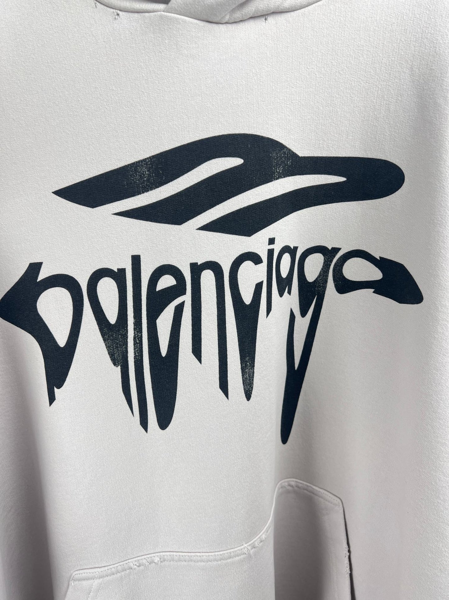 BALENCIAGA Men's 3B Liquified Hoodie Large Fit "Black/Gray"