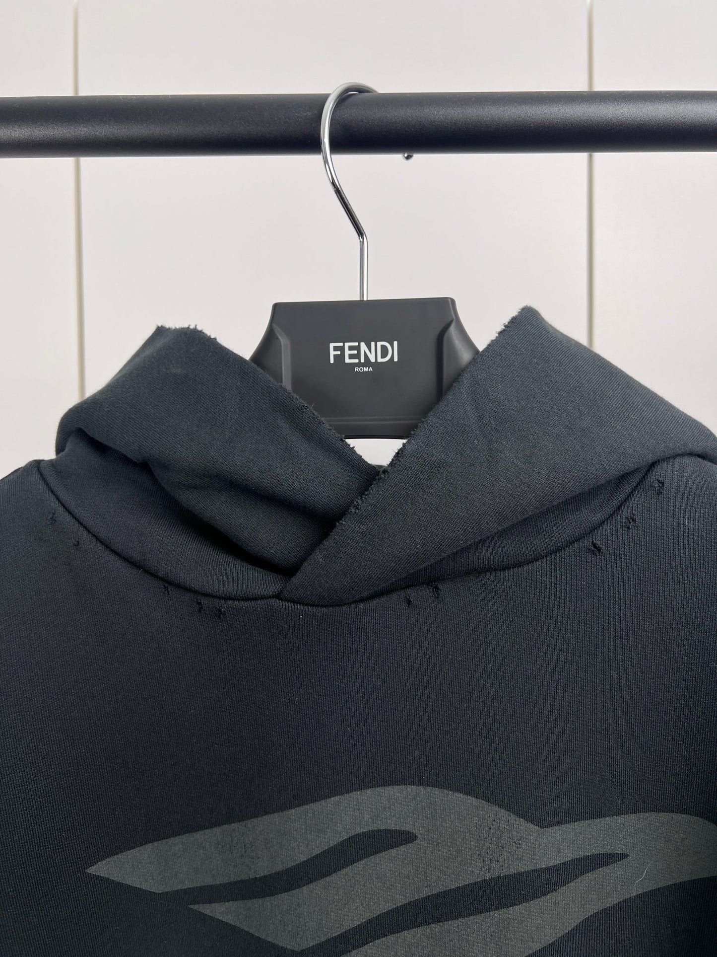 BALENCIAGA Men's 3B Liquified Hoodie Large Fit "Black/Gray"