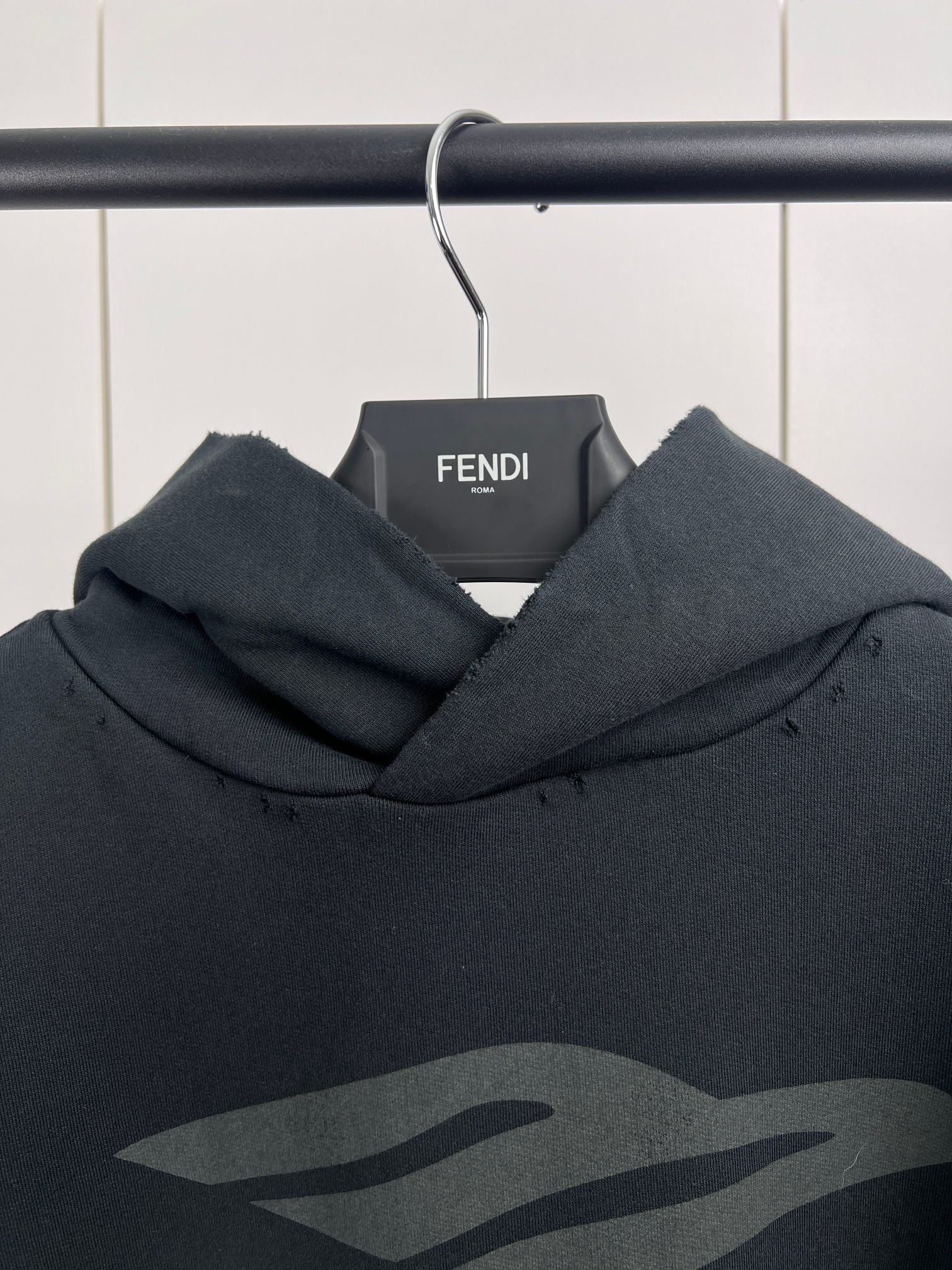 BALENCIAGA Men's 3B Liquified Hoodie Large Fit "Black/Gray"
