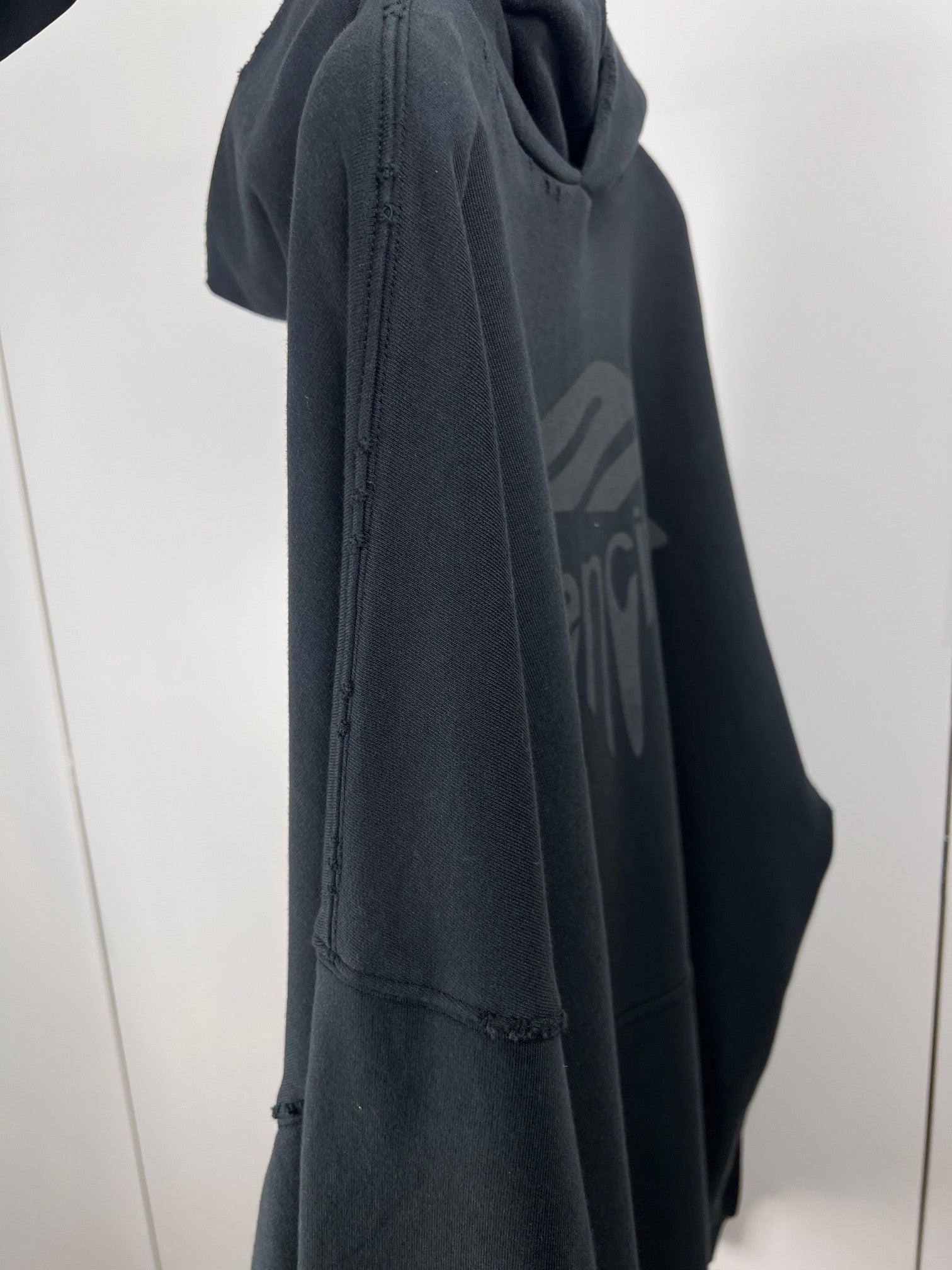 BALENCIAGA Men's 3B Liquified Hoodie Large Fit "Black/Gray"