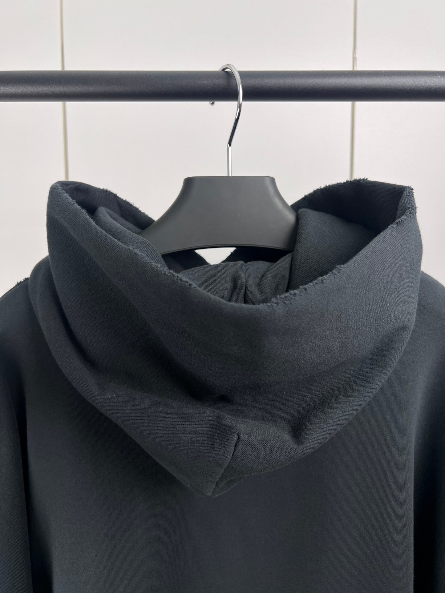 BALENCIAGA Men's 3B Liquified Hoodie Large Fit "Black/Gray"