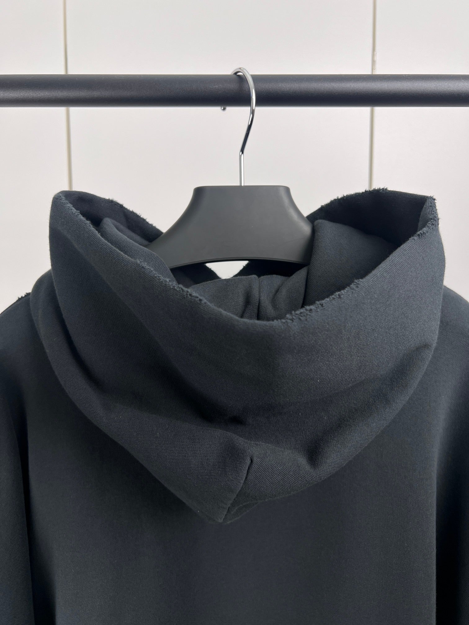 BALENCIAGA Men's 3B Liquified Hoodie Large Fit "Black/Gray"
