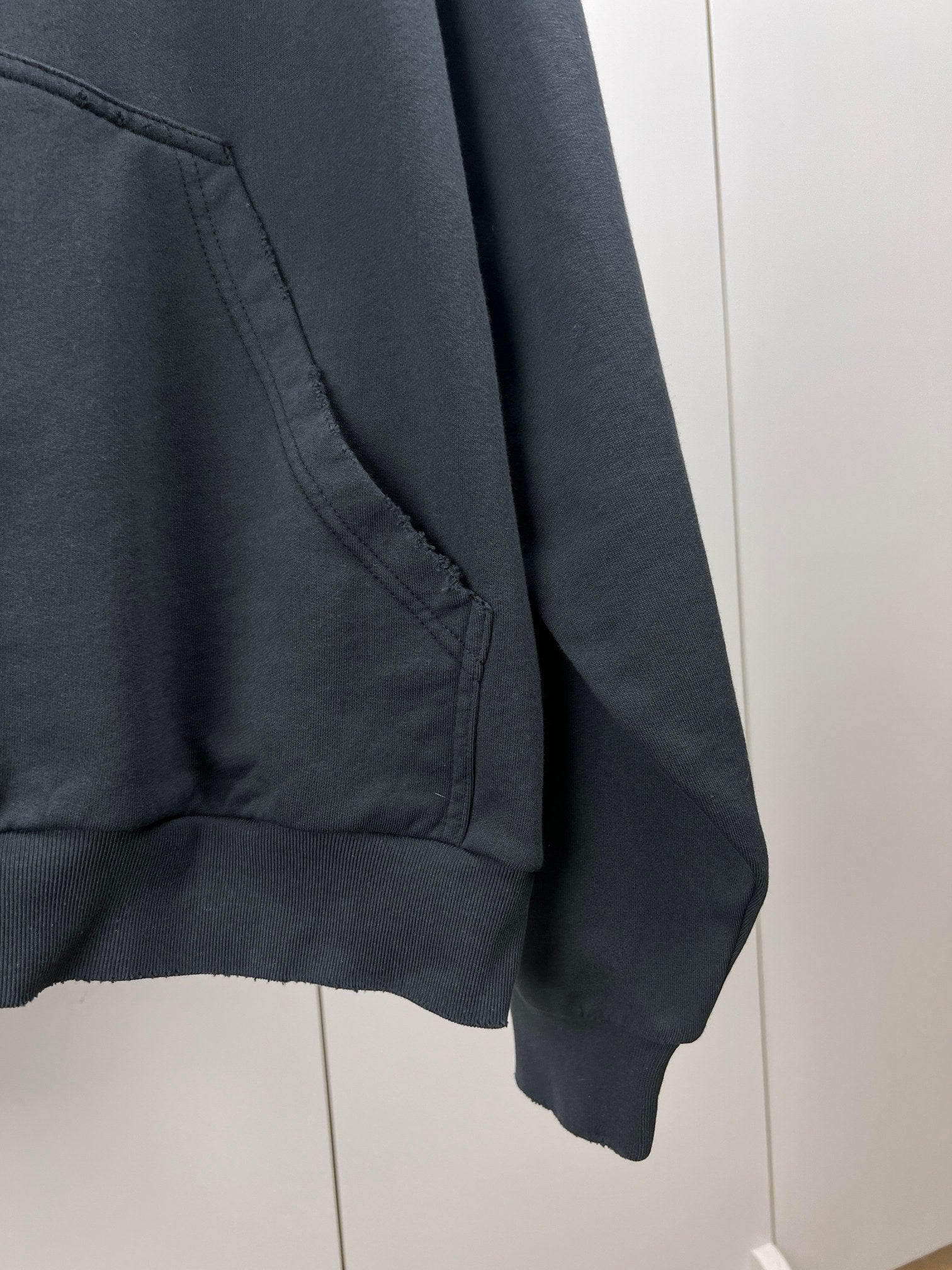 BALENCIAGA Men's 3B Liquified Hoodie Large Fit "Black/Gray"