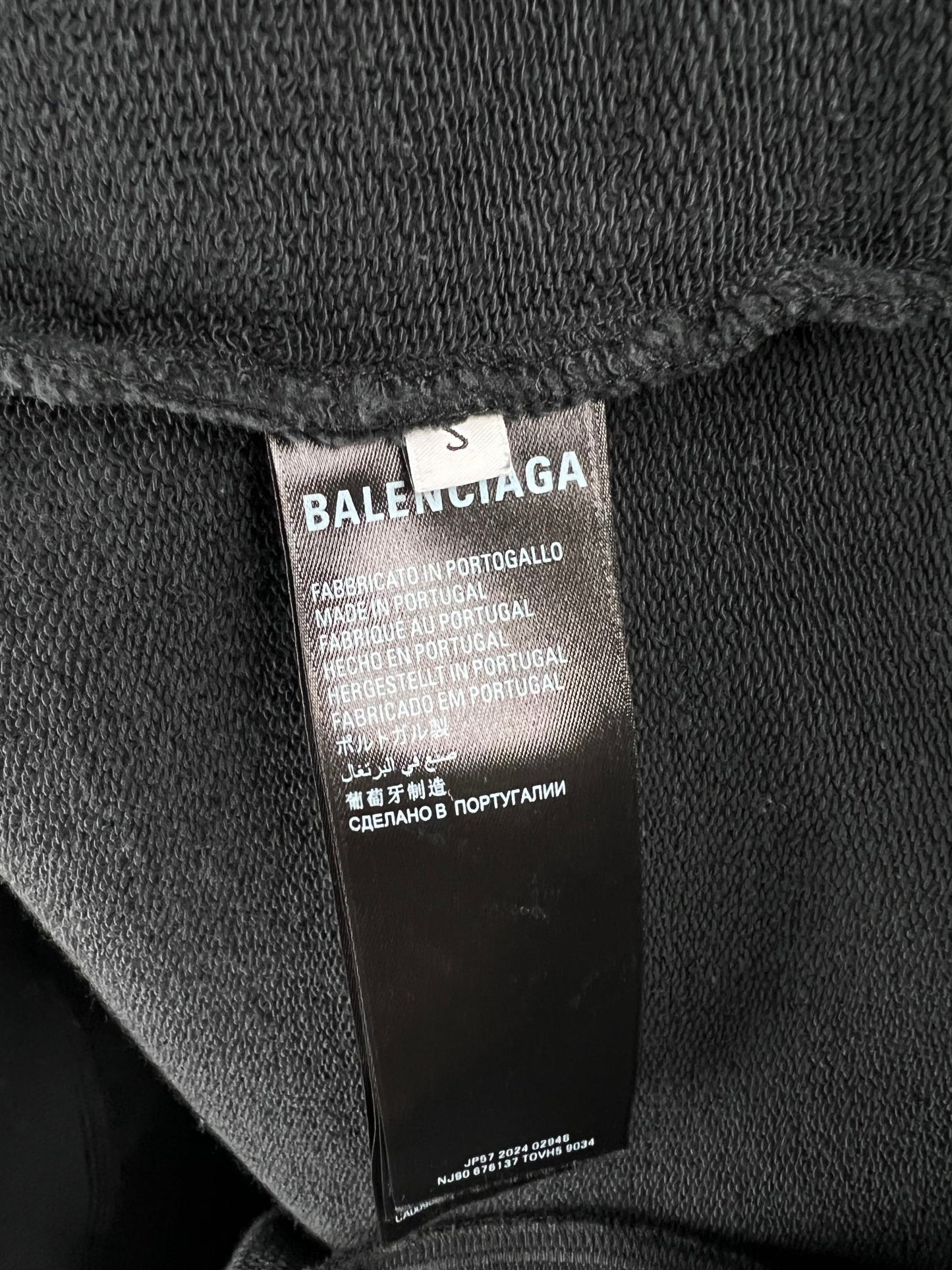 BALENCIAGA Men's 3B Liquified Hoodie Large Fit "Black/Gray"