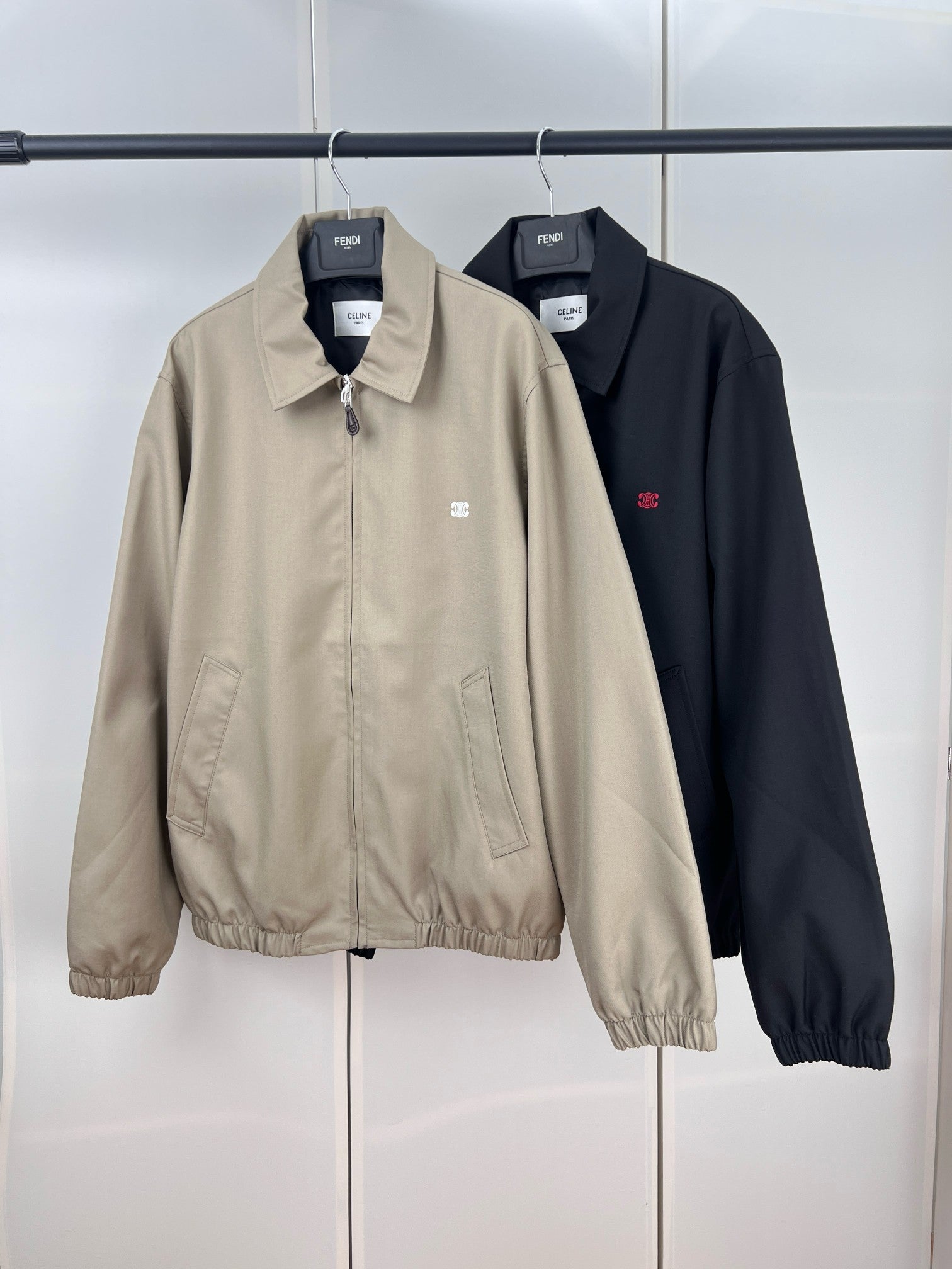 CELINE Blouson in Cotton and Wool Gabardine