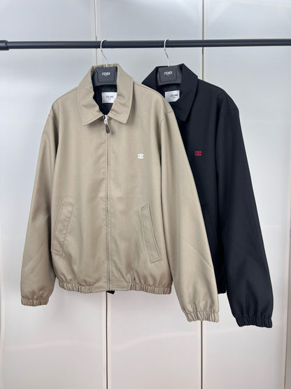 CELINE Blouson in Cotton and Wool Gabardine