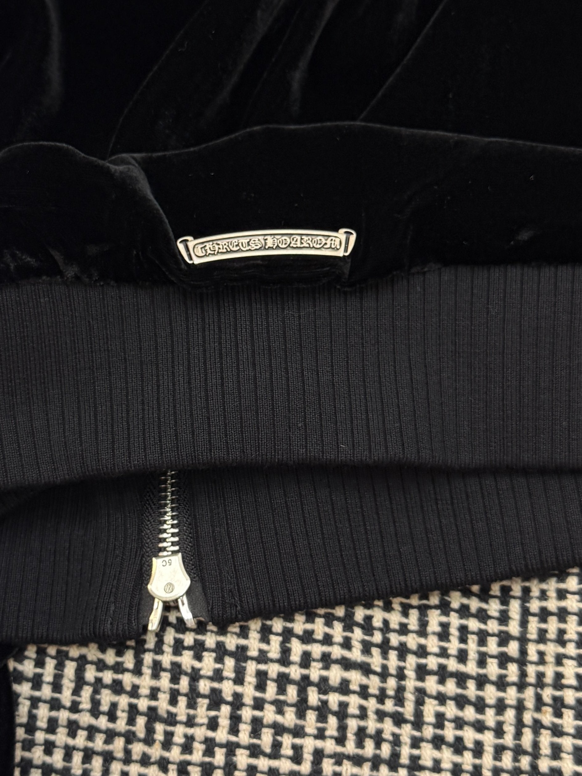 Chrome Hearts Logo-Embroidered Velour Zip-Up Track Jacket