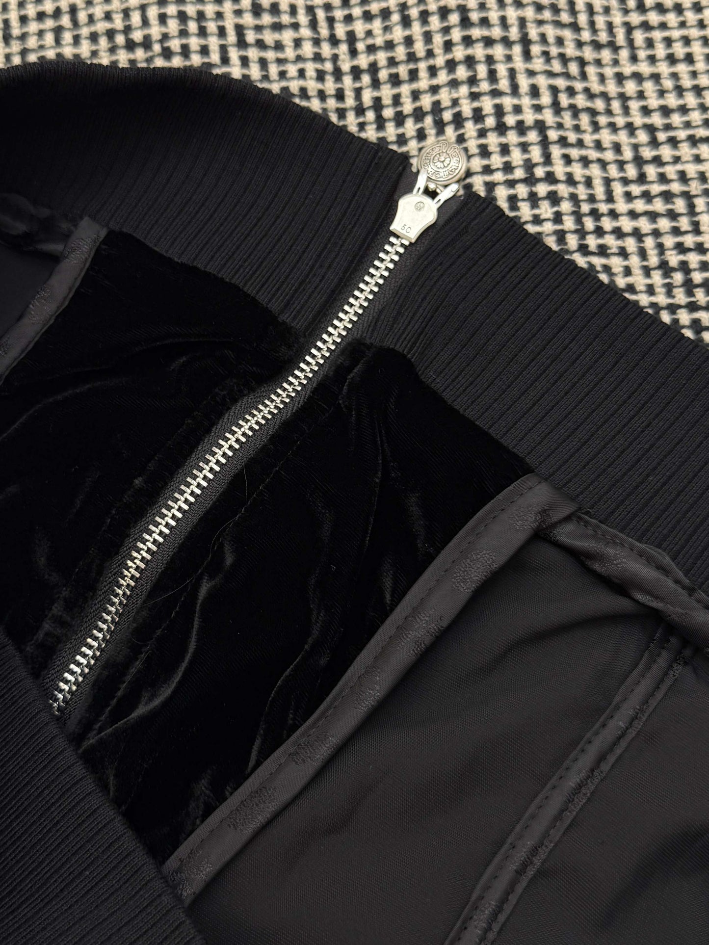 Chrome Hearts Logo-Embroidered Velour Zip-Up Track Jacket