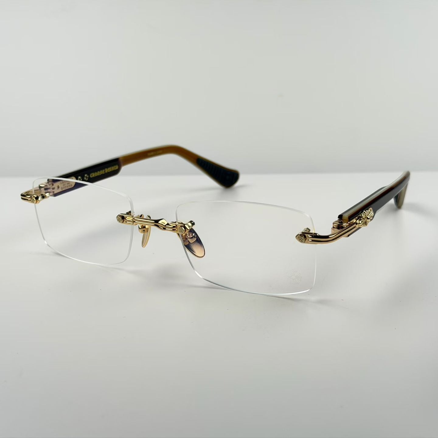 Chrome Hearts DEEP II Eyeglasses Floral Cross Glasses GP-BK-P