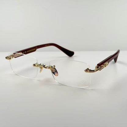 Chrome Hearts DEEP II Eyeglasses Floral Cross Glasses GP-BK-P