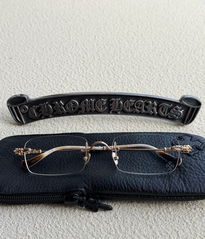 CHROME HEARTS Pills III Gold Plated Brown Bone Plastic