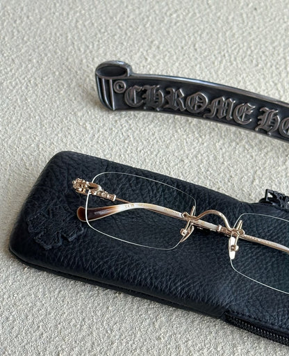CHROME HEARTS Pills III Gold Plated Brown Bone Plastic