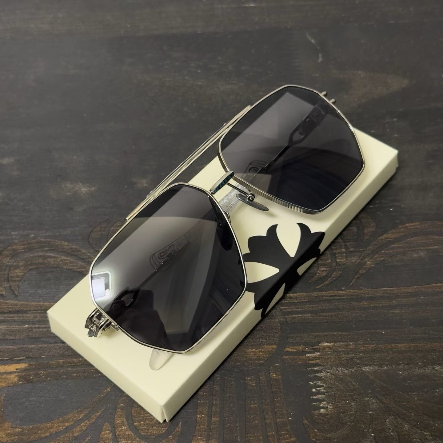 Chrome Hearts Floral Cross Plus Square Sunglasses