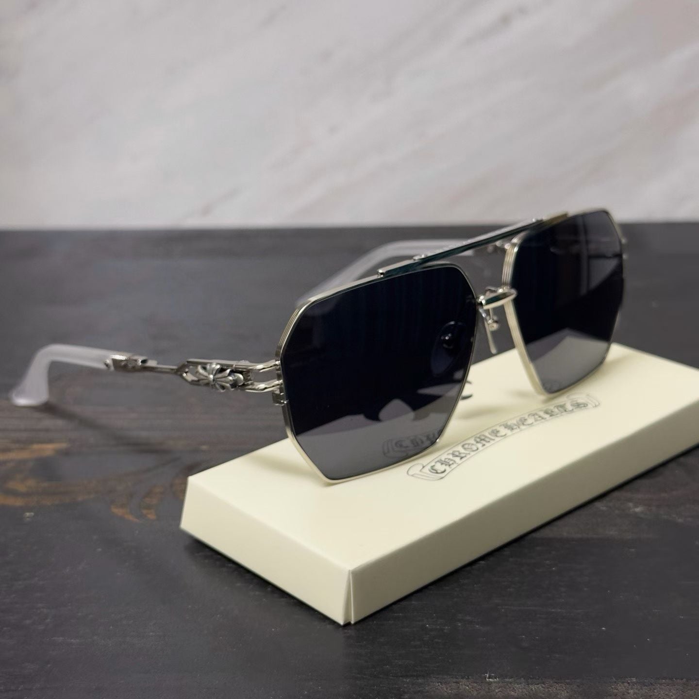 Chrome Hearts Floral Cross Plus Square Sunglasses