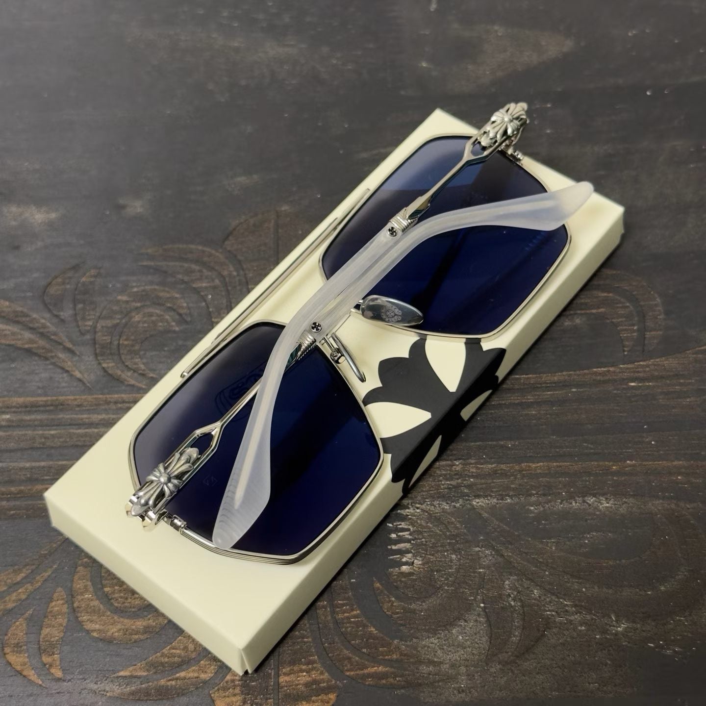 Chrome Hearts Floral Cross Plus Square Sunglasses