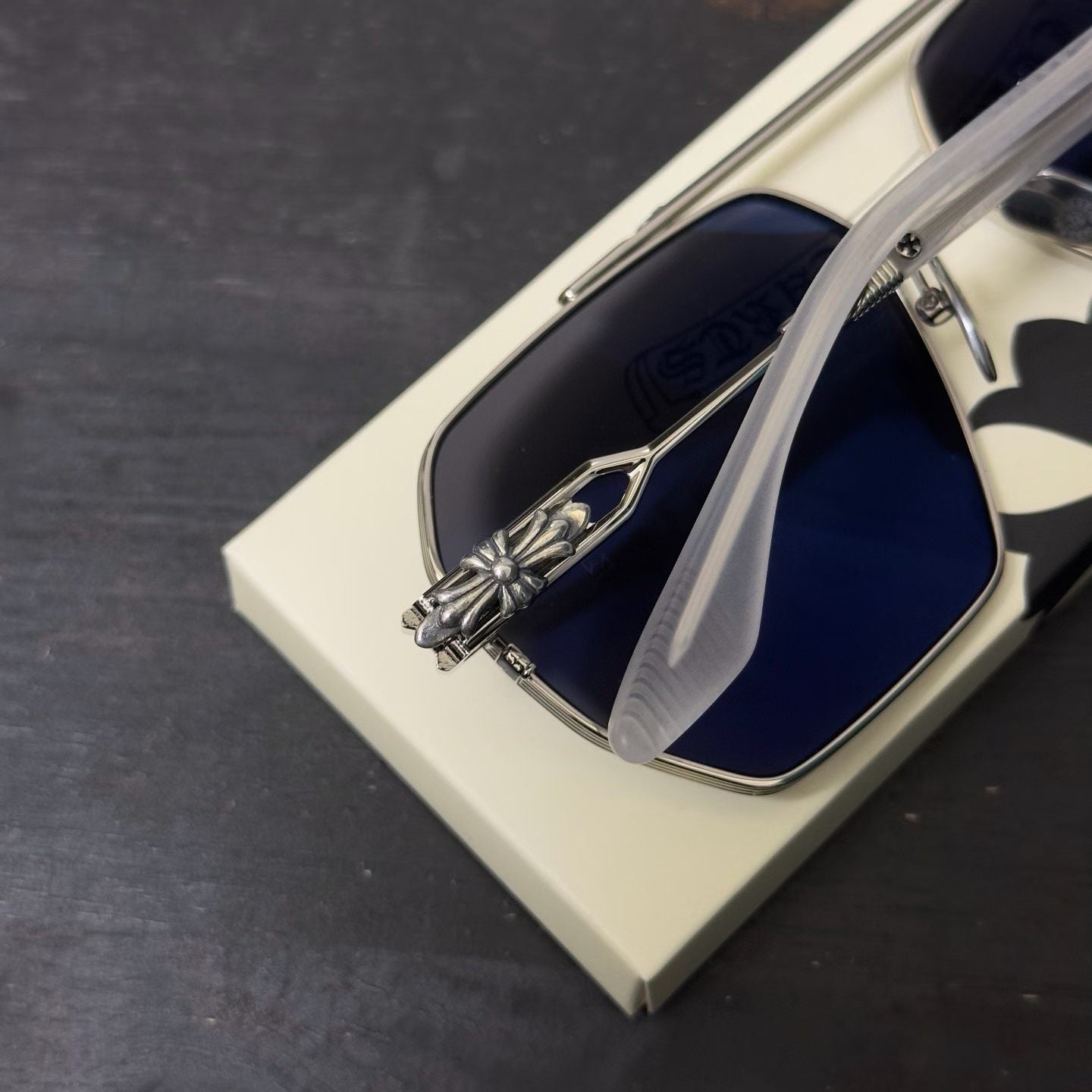 Chrome Hearts Floral Cross Plus Square Sunglasses