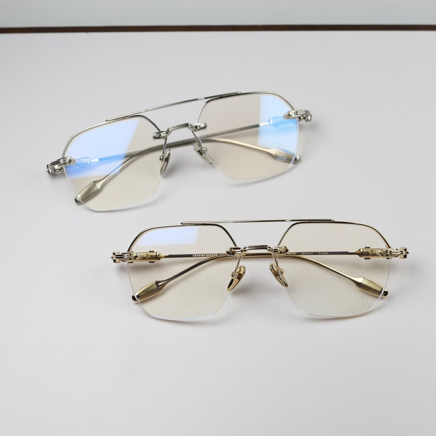 CHROME HEARTS Filigree Cross Square Glasses