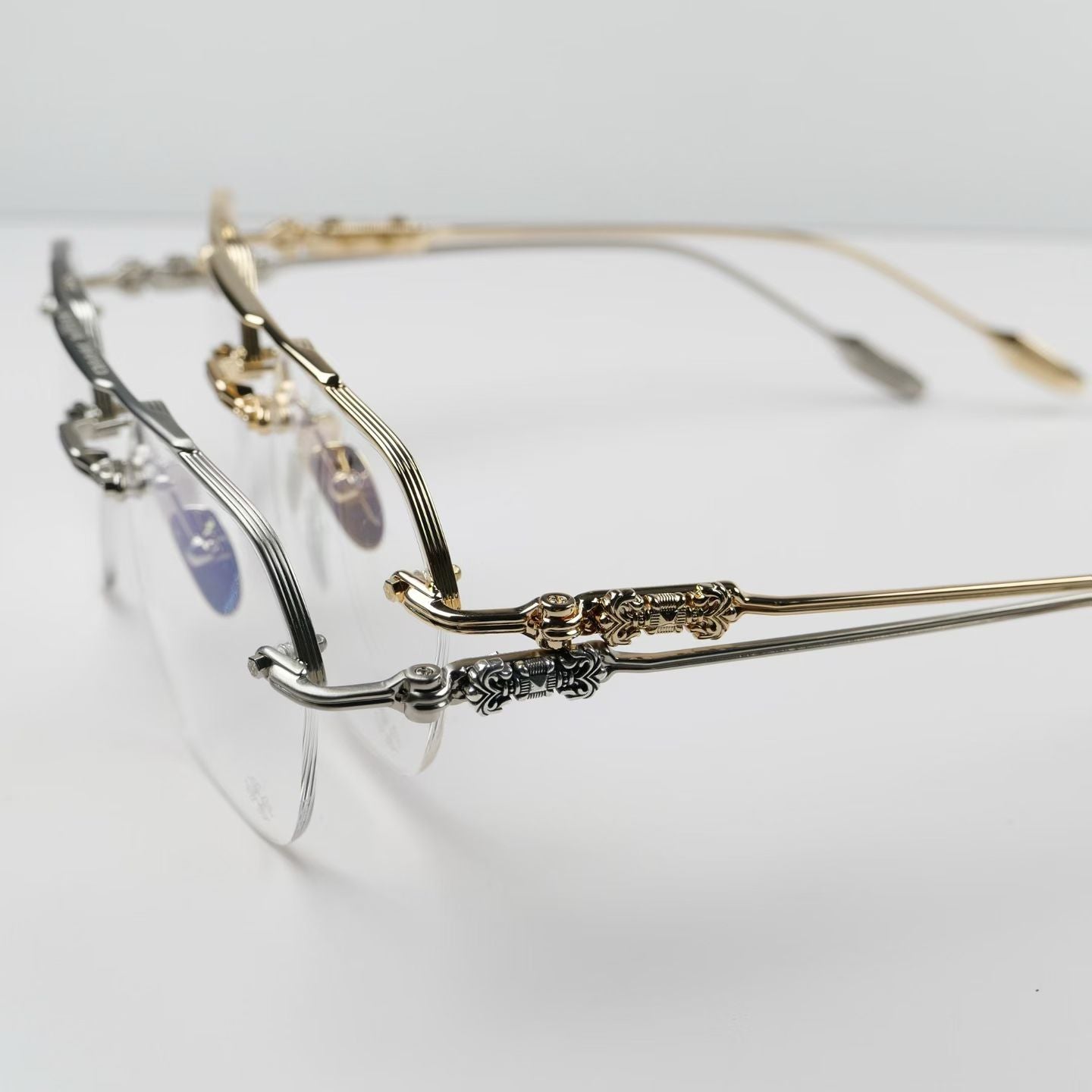CHROME HEARTS Filigree Cross Square Glasses