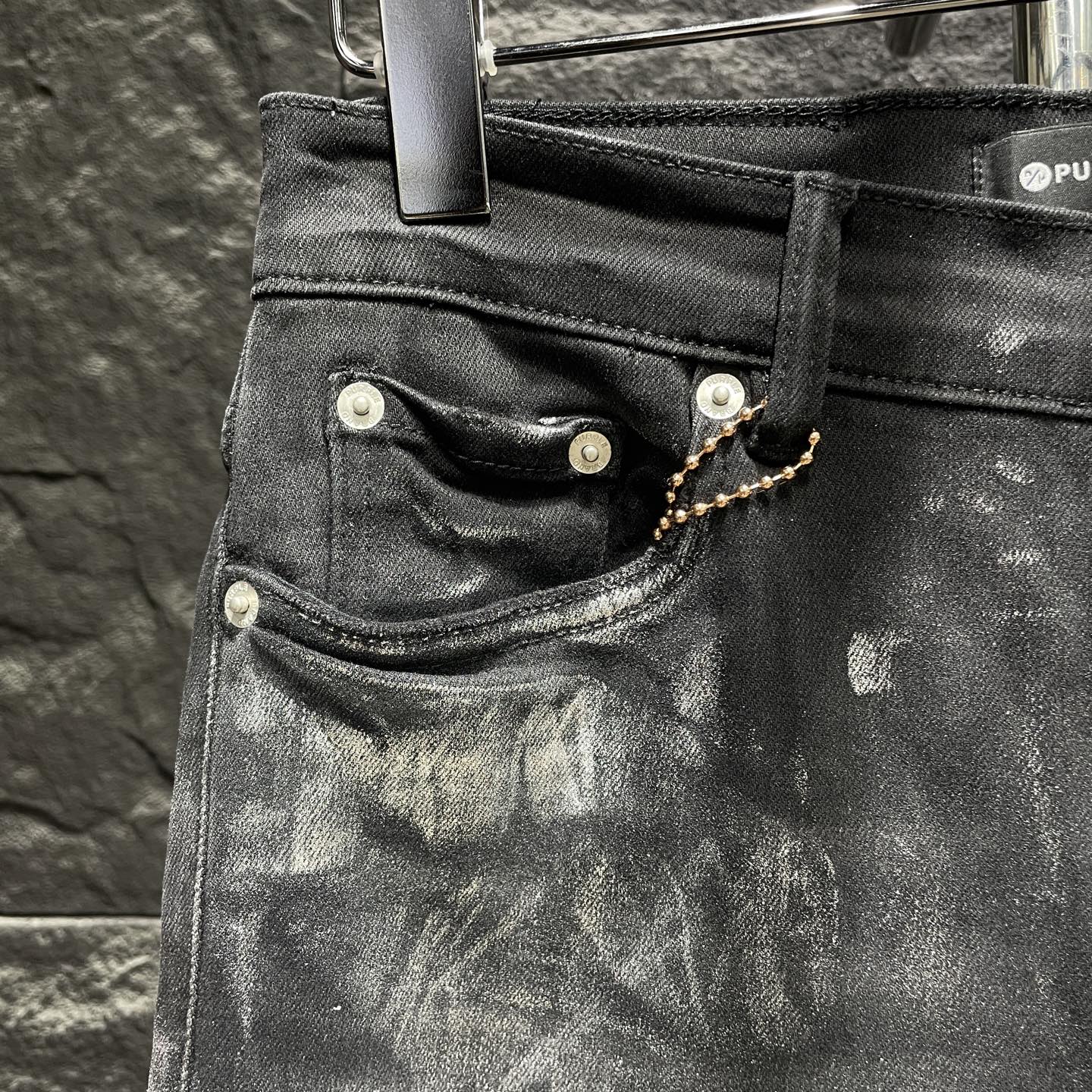 PURPLE BRAND Hickory Overdye Skinny Jeans 'Antracite'