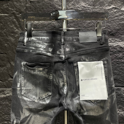 PURPLE BRAND Hickory Overdye Skinny Jeans 'Antracite'